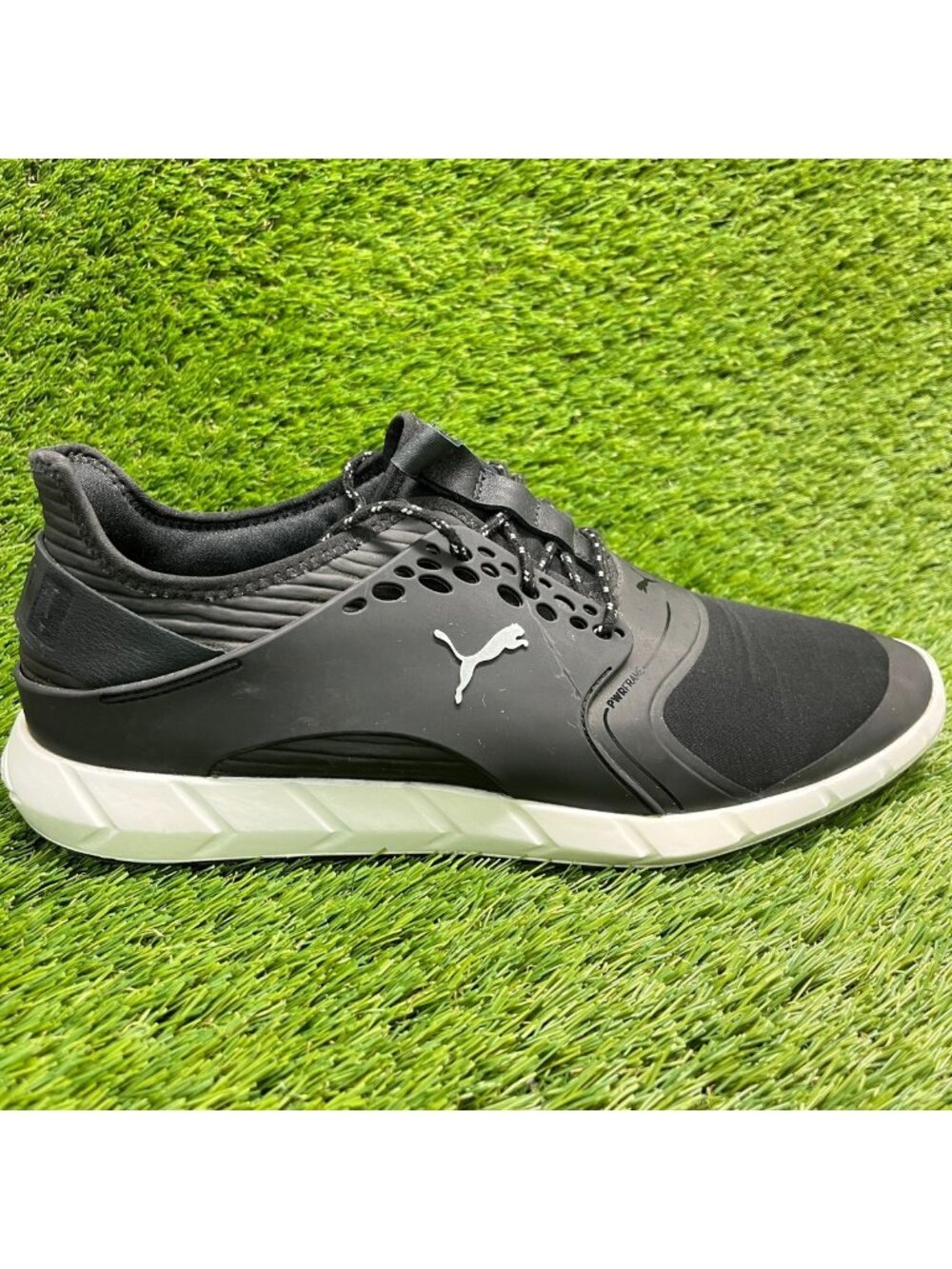 Puma Ignite Pwrsport Mens Size 11.5 Black White Running Spikeless Golf Shoes